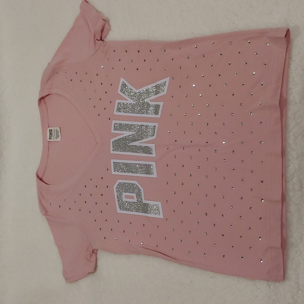 PINK XS vneck tee